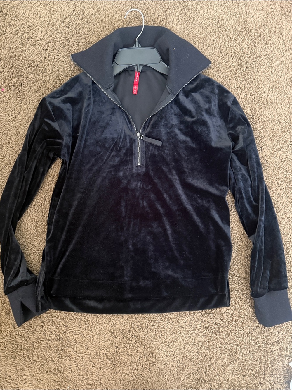 SPANX Black Top with Red Logo Tag